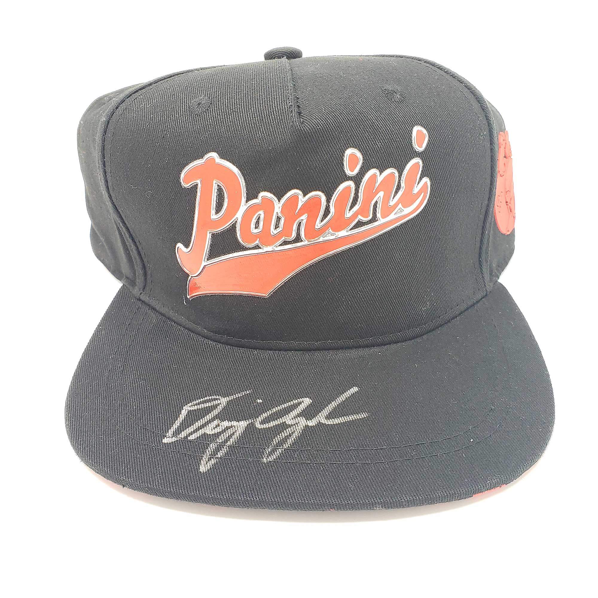 Panini Domingo Ayala Autographed Baseball Hat (Black)