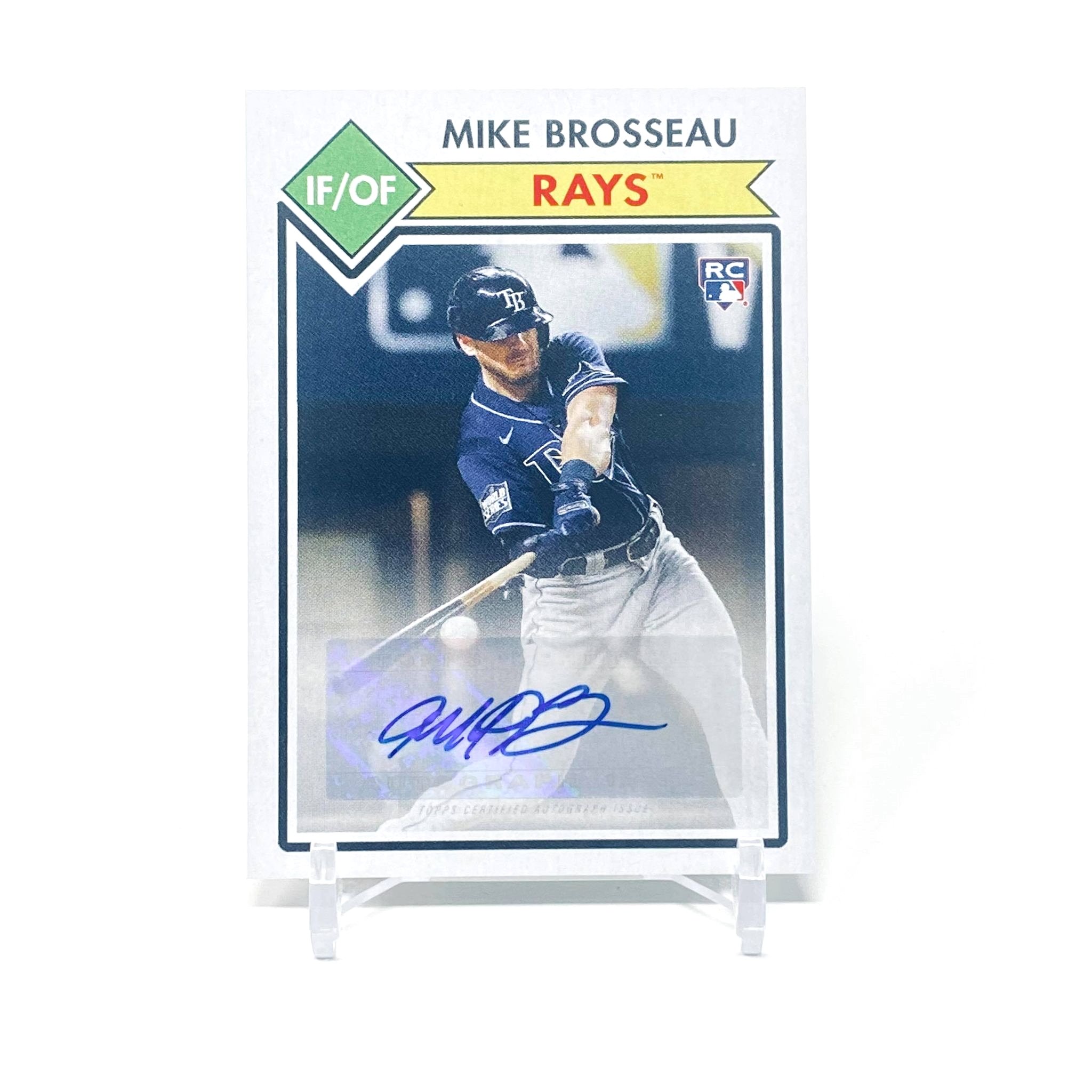 2021 Topps 582 Montgomery Club Mike Brosseau Rookie Autograph Tampa Bay Rays