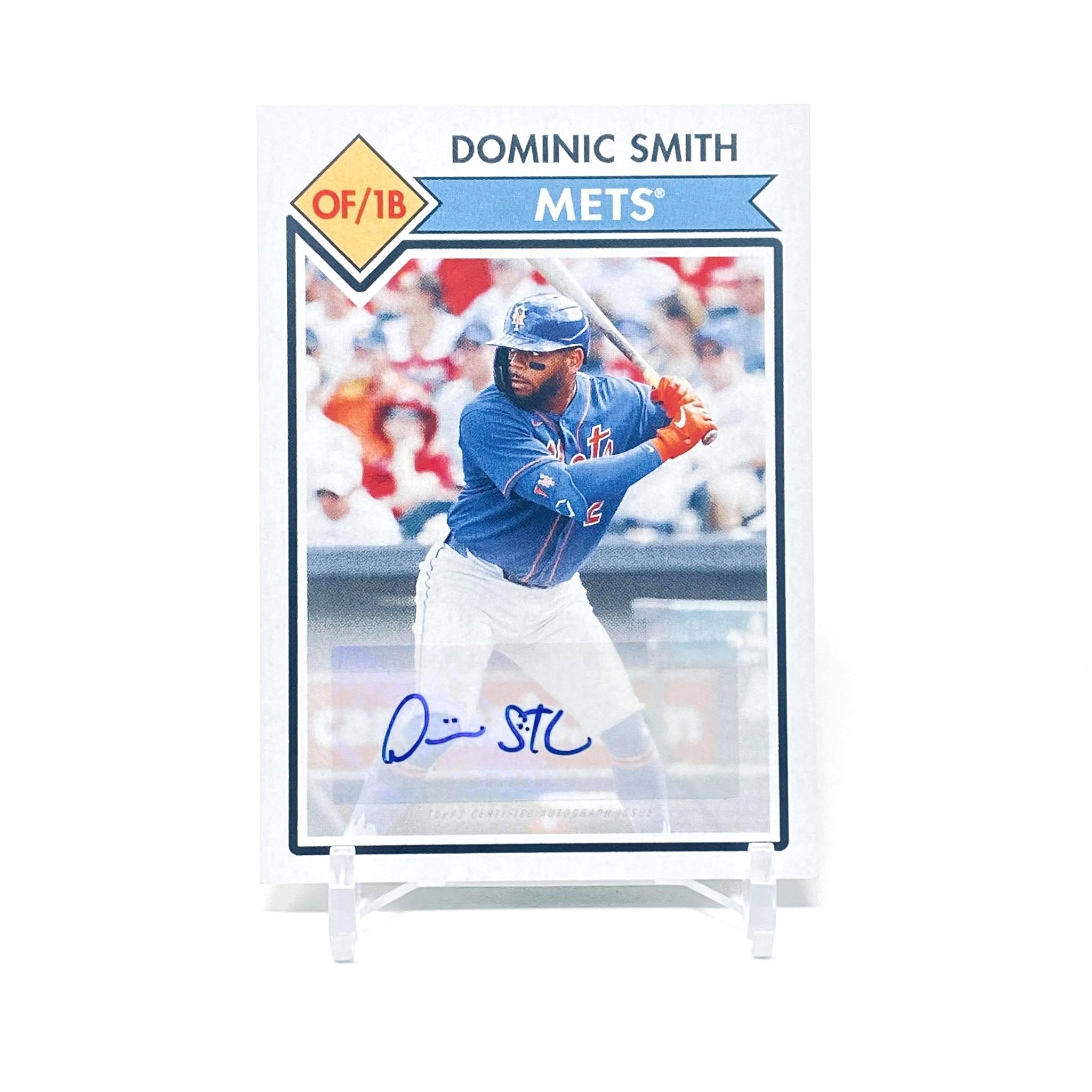 2021 Topps 582 Montgomery Club Dominic Smith Autograph New York Mets