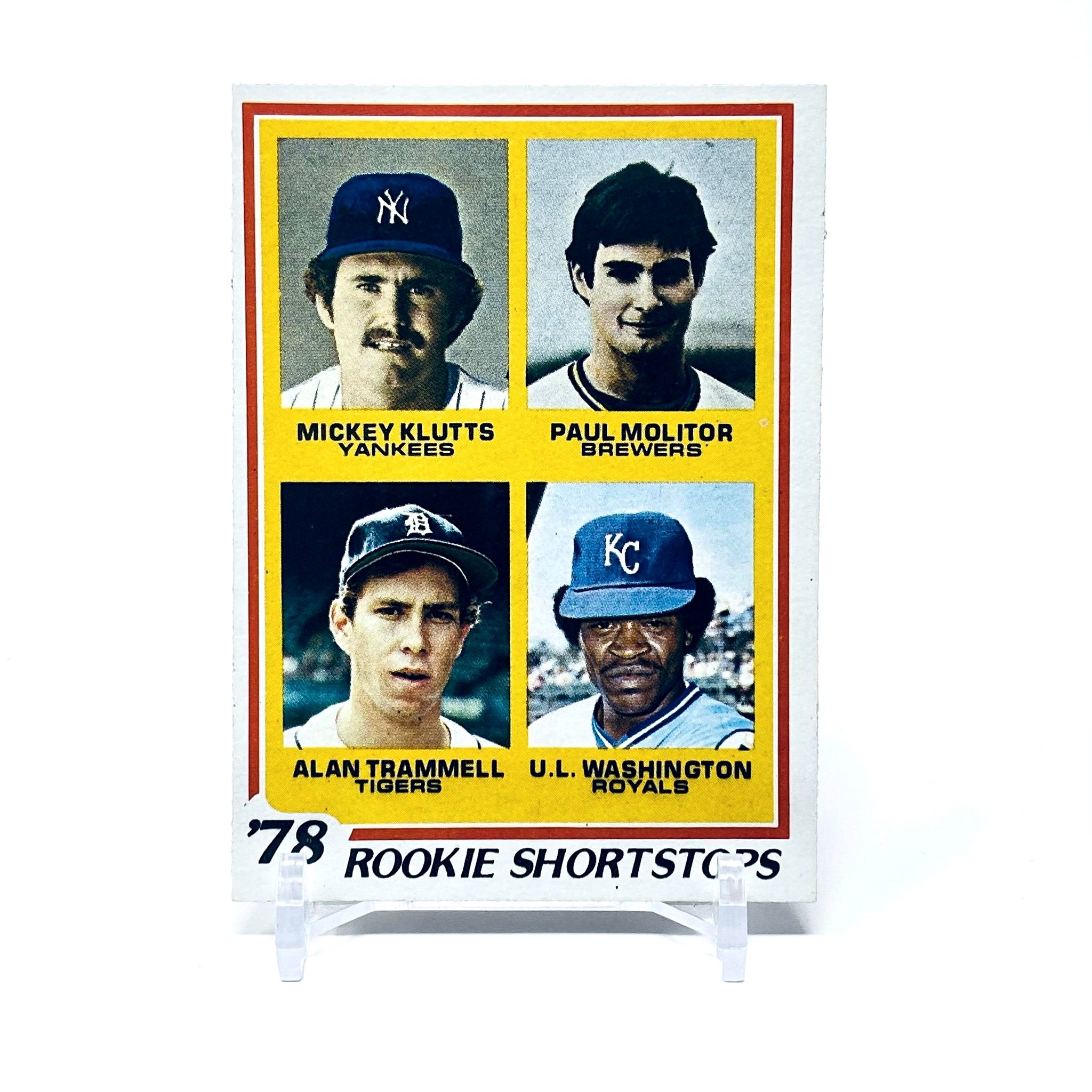 1978 Topps Molitor, Trammell, Klutts, Washington Rookie Shortstops