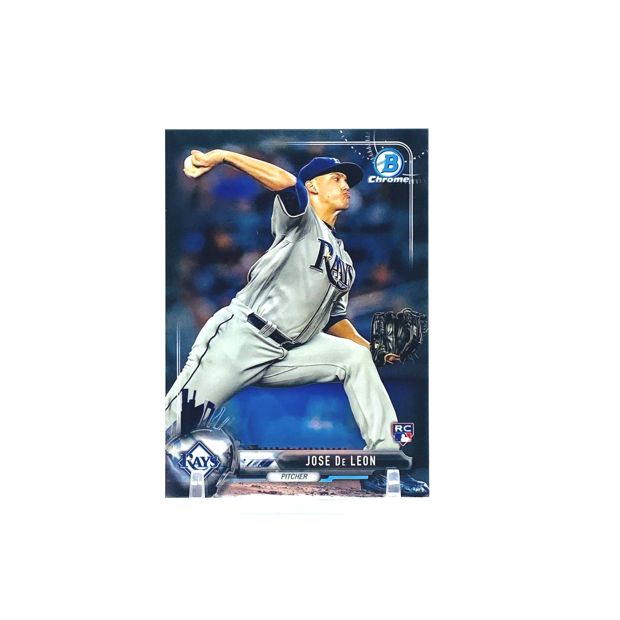 2017 Bowman Chrome Jose De Leon Photo Variation Rookie Card Tampa Bay Rays