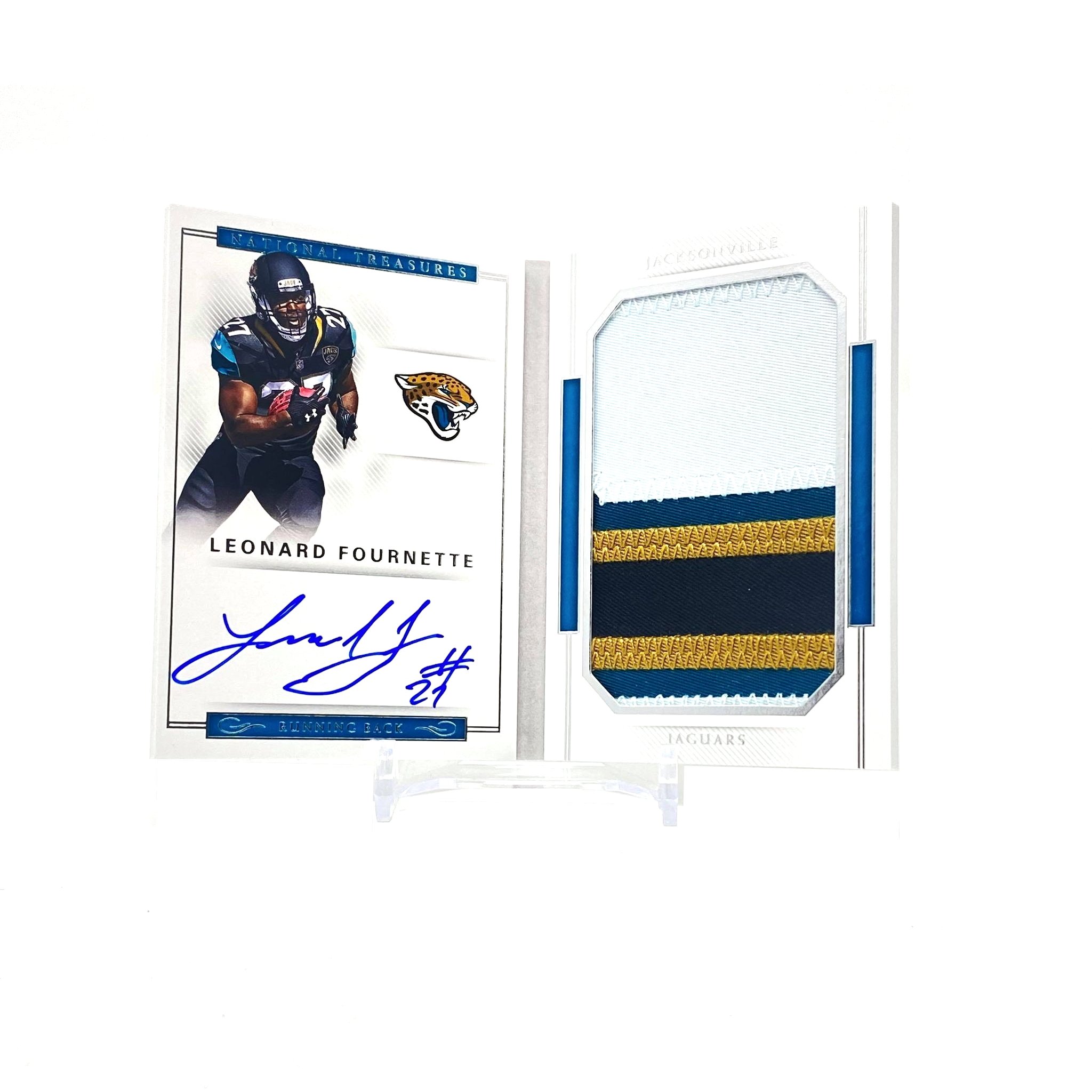 2019 National Treasures Leonard Fournette Industry Summit Rookie Signatures Booklet Jacksonville Jaguars 3/5