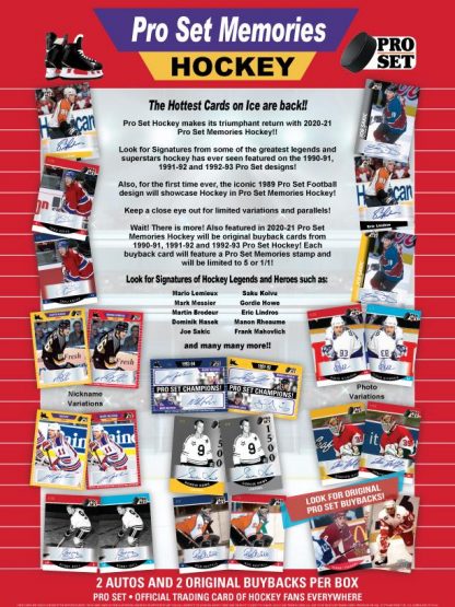 RELEASE DAY : 2021 Pro Set Memories Hockey Case RANDOM HIT Group Break #6797 (2 GUARANTEED CARDS)