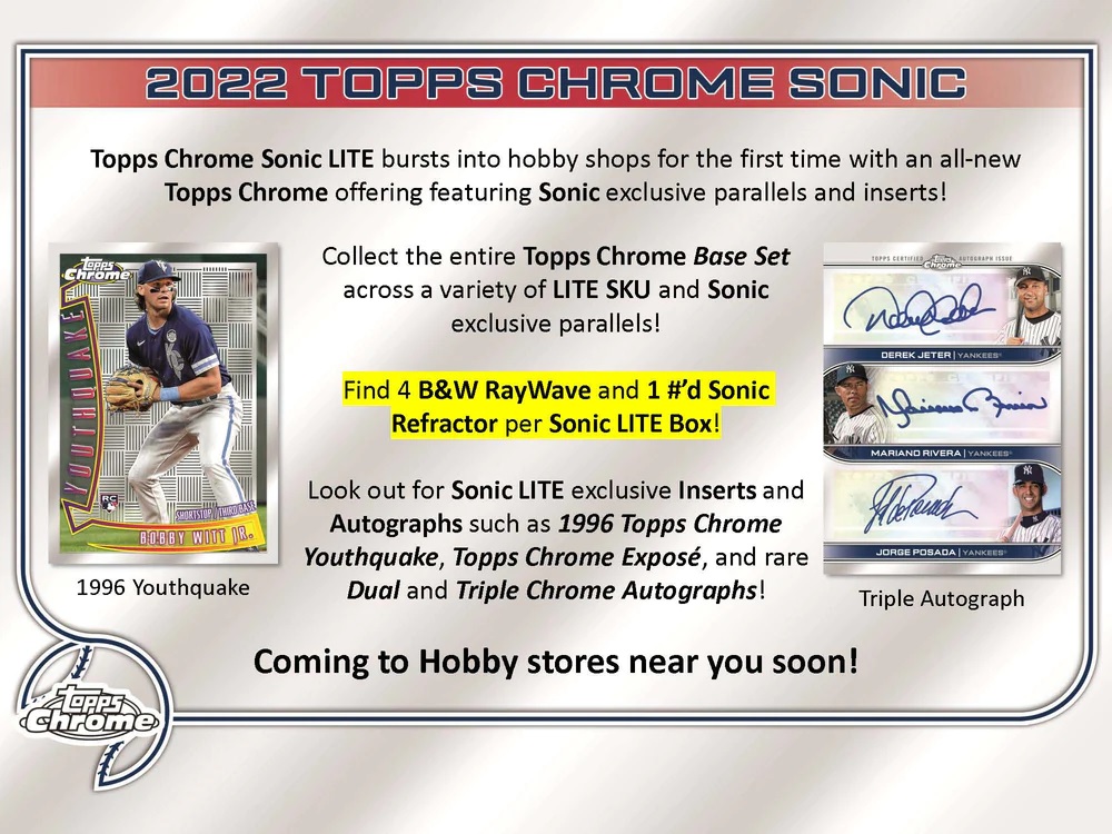 RELEASE DAY 2022 Topps Chrome Sonic LITE Baseball DUAL Case PICK YOUR