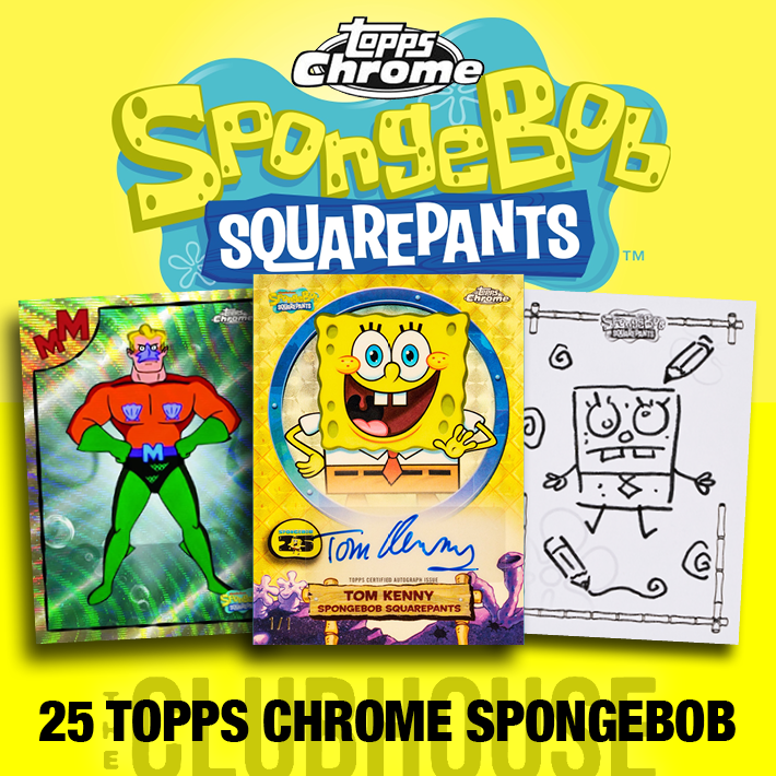 SHOCK DROP : SpongeBob SquarePants Chrome Sapphire Hobby Box CARD # STYLE Group Break #14333