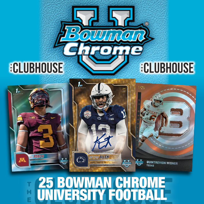RELEASE DAY : 2025 Bowman Chrome U Football Delight Case PICK YOUR TEAM Group Break #14281