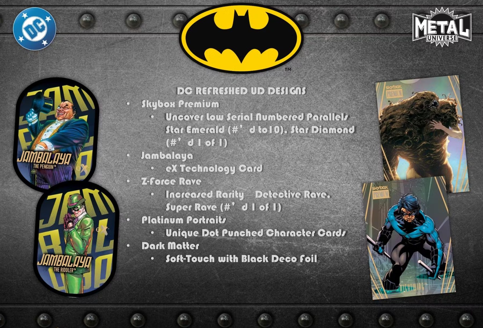 RELEASE DAY : 2025 Upper Deck Skybox Metal Universe Batman 1/2 Case CARD # STYLE Group Break #14325