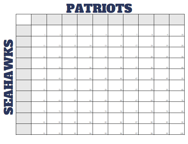 The Clubhouse : 2026 Super Bowl Square Game ($5,000 TOTAL WINNINGS)